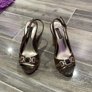 White house black market brown heel shoes